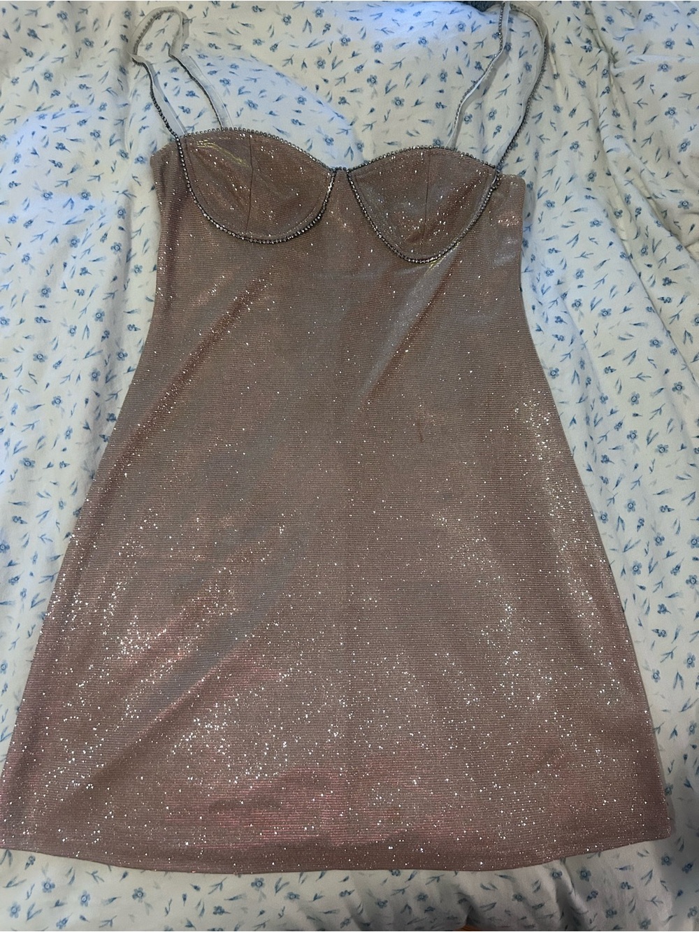 Sparkly Gold Mini Dress